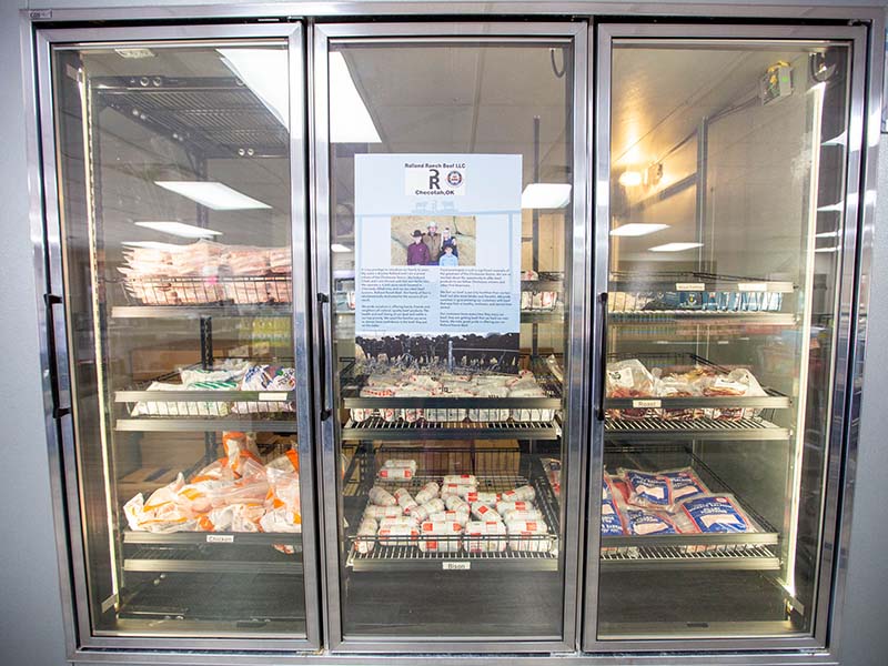 tribal beef products in a store cooler