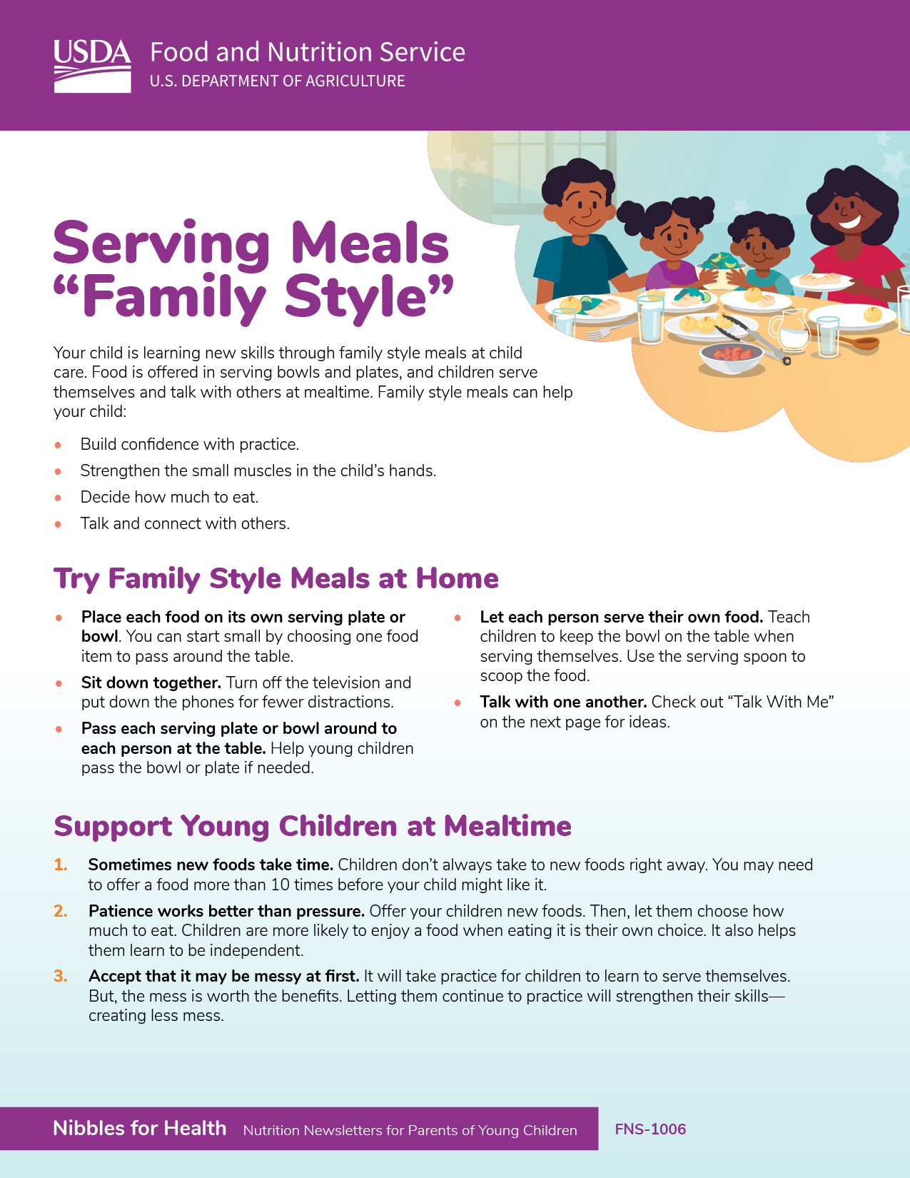 Nibbles Serving Meals Family Style