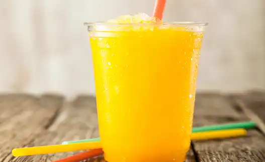 glass of fruit juice slush