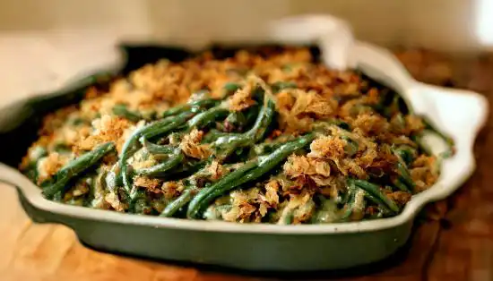 platter of green bean casserole