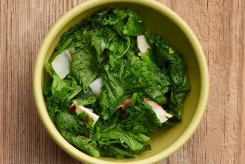 bowl of greens with smoked turkey