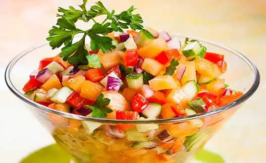 bowl of melon salsa