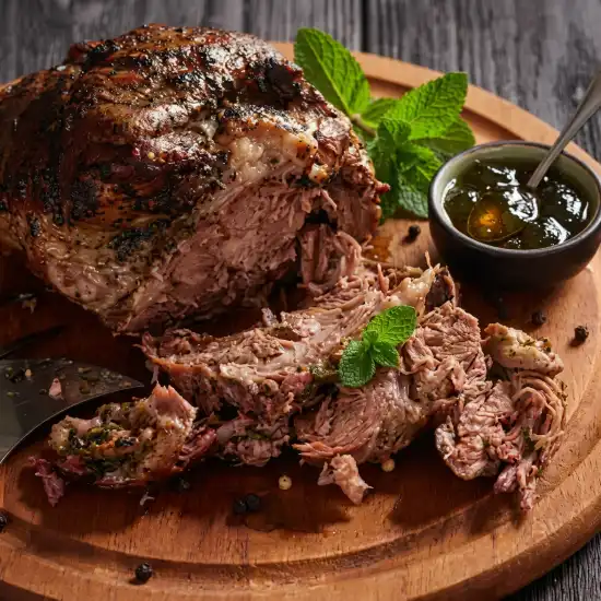 sliced lamb roast