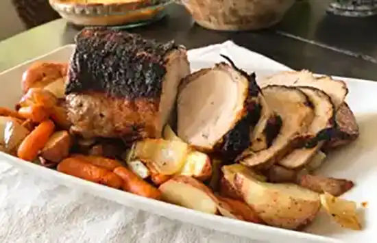 pork loin with vegetables