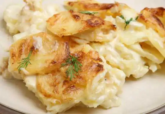 potato scallop on a plate