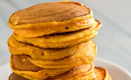 a stack of pumpkin pancakes