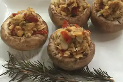 plate of stuffed mushrooms