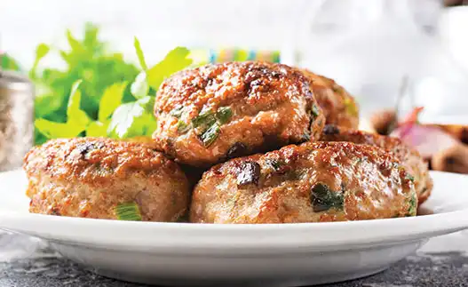 plate with turkey patties