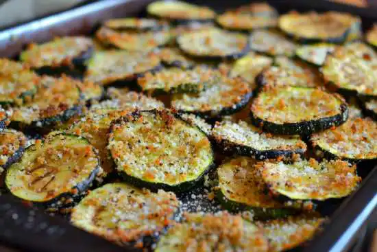 pan of zucchini chips