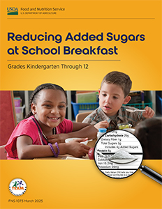 screenshot of pdf cover with two kids eating and a nutrition label in a magnifying glass