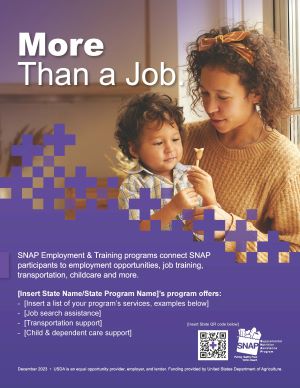 more than a job flyer with mom and toddler