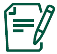 green paper and pen icon