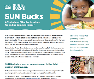 screenshot of the SUN Buck evidence overview factsheet