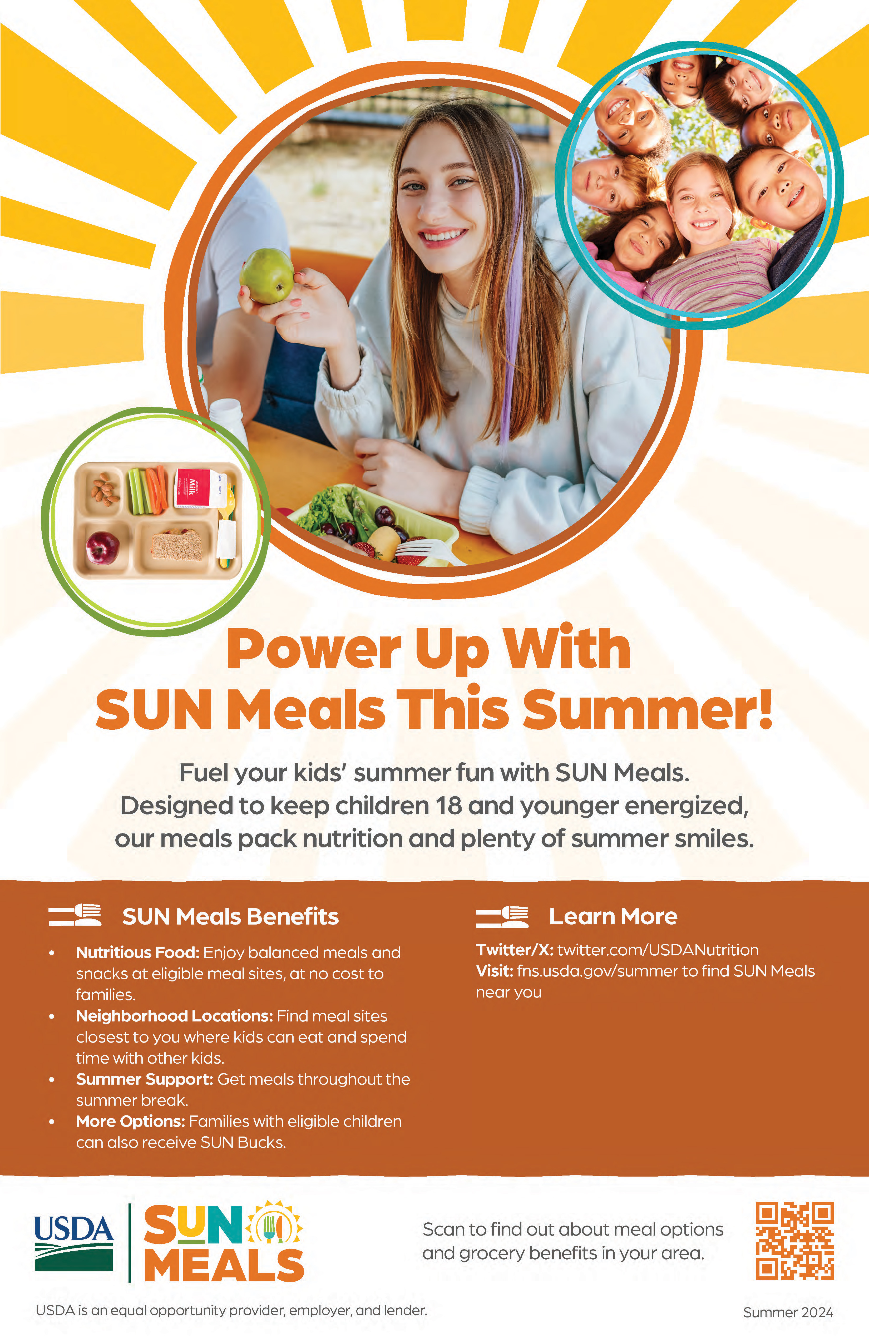 Thumbnail of poster with main message "Power Up with SUN Meals This Summer."