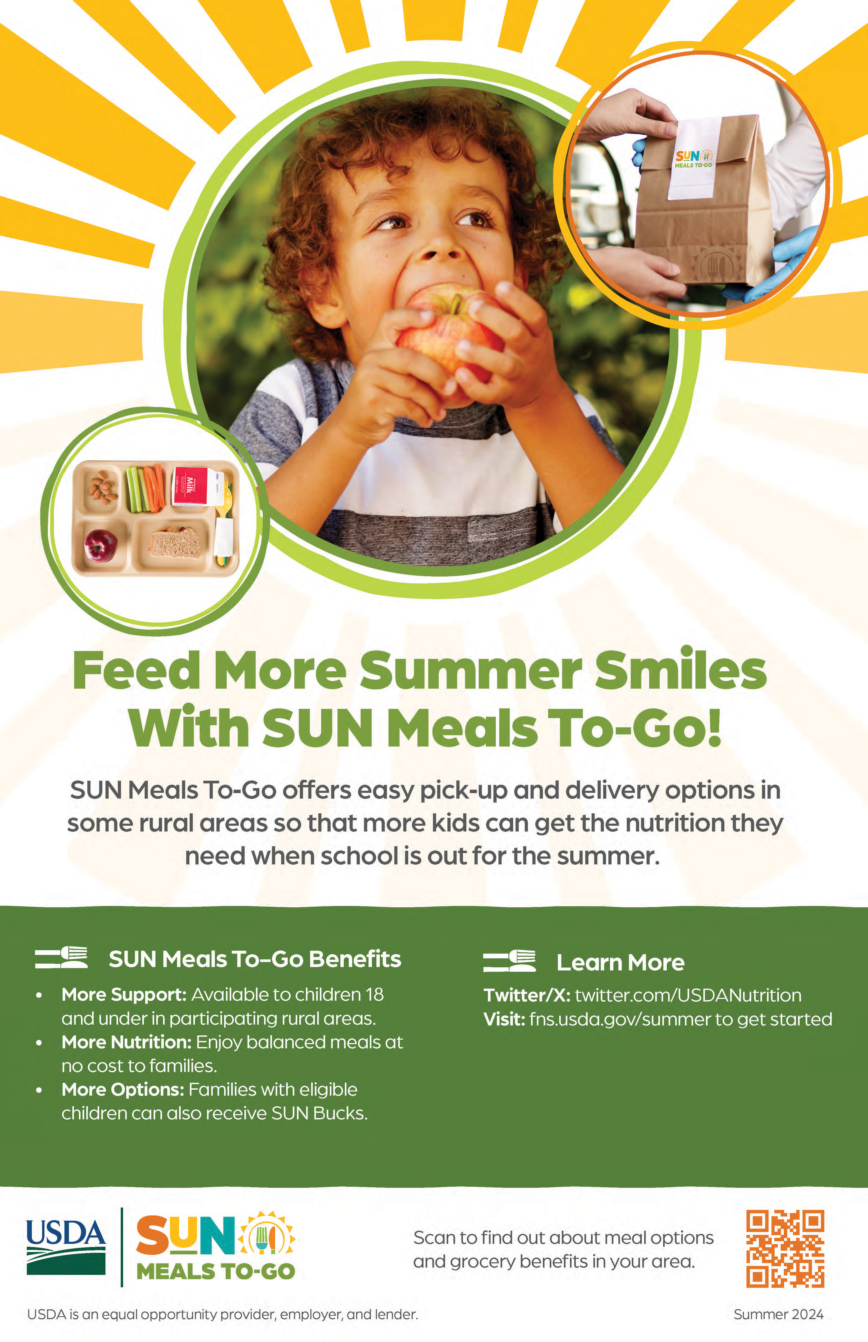 Thumbnail of Poster with main message "Feed More Summer Smiles with SUN Meals To-Go."