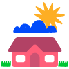 house and sunshine
