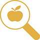 icon of an apple inside a magnifying glass