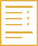 icon of a checklist with x's