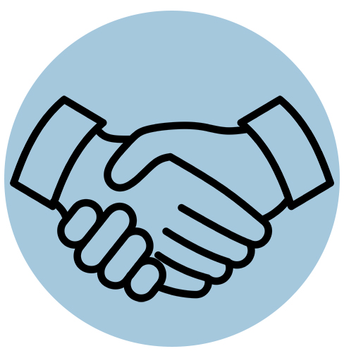 handshake icon to show partnerships for track 1 states