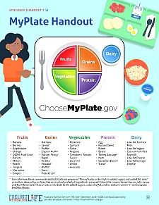 MyPlate handout from Fueling My Healthy Life