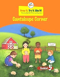 illustration of children picking cantaloupe