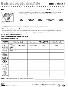 Fruits and Veggies on MyPlate handout