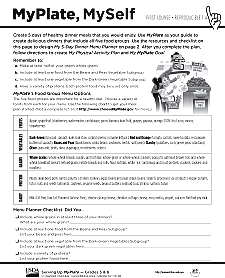 MyPlate, Myself handout