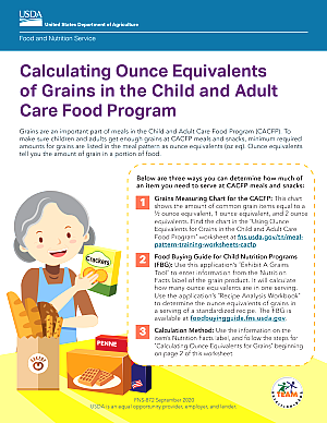 Calculating Ounce Equivalents of Grains in the CACFP