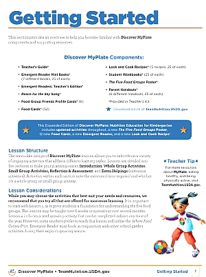 Getting Started section of Discover MyPlate