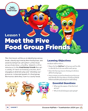 Lesson One - Meet the Five Food Group Friends
