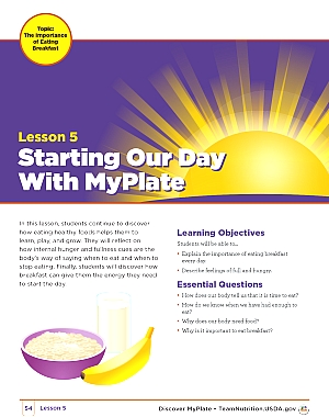 Lesson Five Starting Our Day with MyPlate