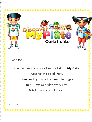 Discover MyPlate certificate