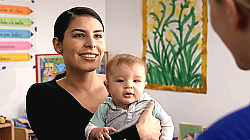 Mother with Infant Identifying Signs of Hunger and Fullness