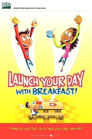Launch Your Day With Breakfast Poster