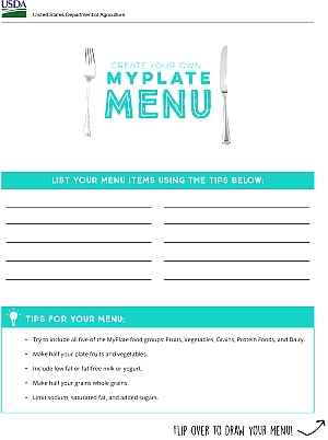 Create Your Own MyPlate Menu activity
