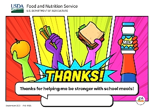 Stronger with School Meals Educational Materials Thank You Card 1