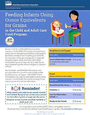 Feeding Infants Using Ounce Equivalents for Grains in the CACFP