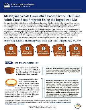 Identifying Whole Grain-Rich Foods For the CACFP 