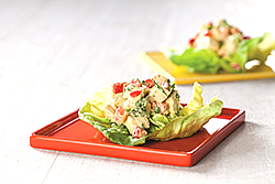 Chicken salad in a lettuce leaf