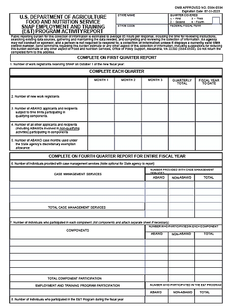 screenshot of form