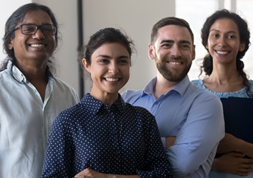 group of smiling employees