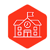 school icon on orange background