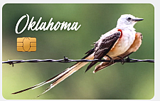 SNAP EBT chip card with a bird and the words Oklahoma