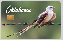 SNAP EBT chip card with a bird and the words Oklahoma
